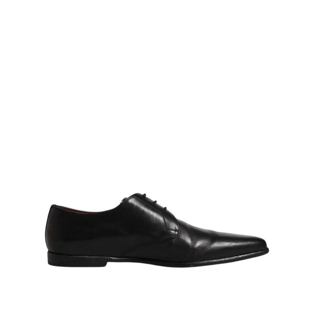Dolce & Gabbana Dolce & Gabbana Black Leather Lace Up Men Derby Formal Shoes Size US 11 / EU 44 - 1 Thumbnail