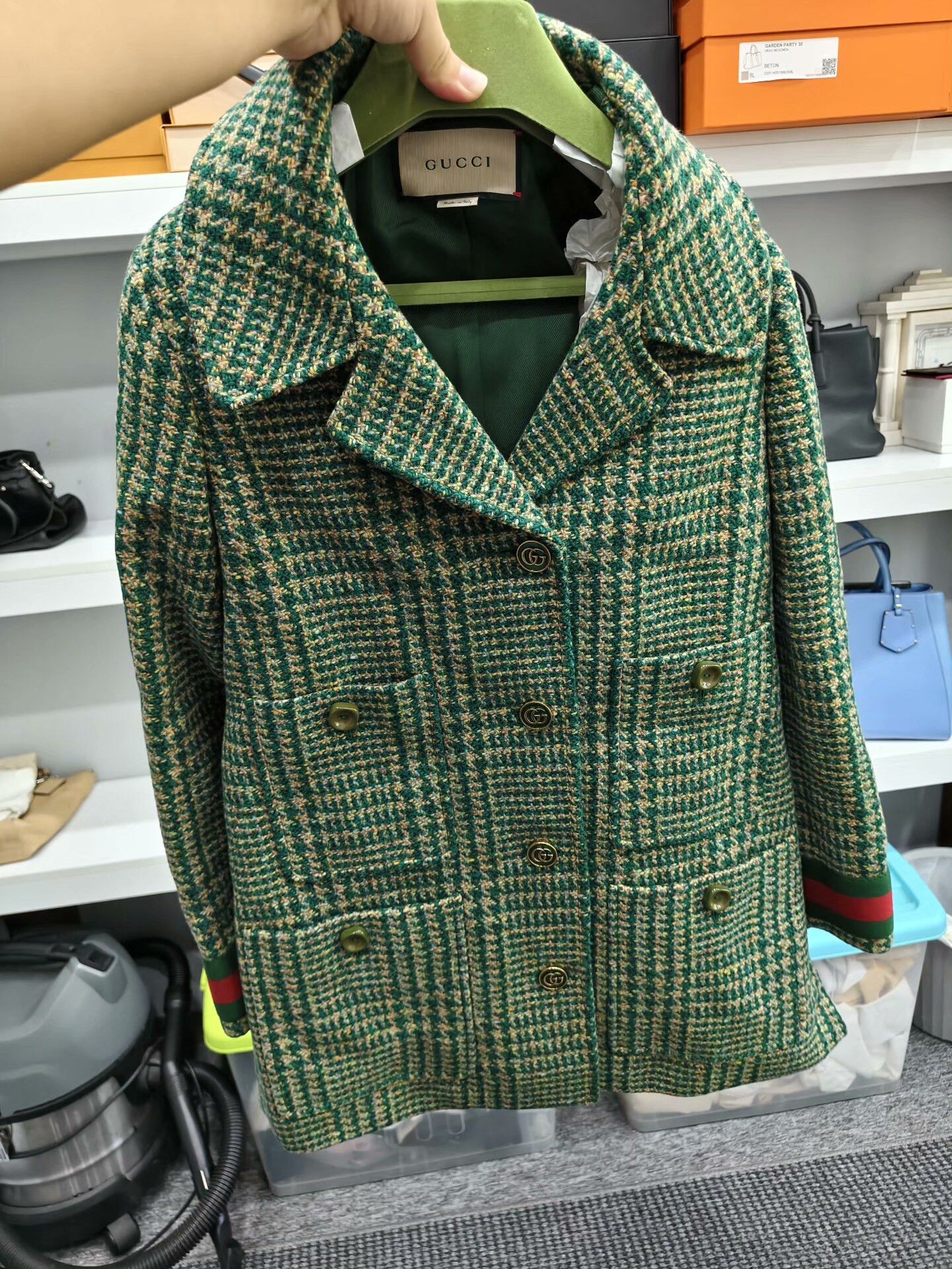 Gucci Gucci Wool Tweed Button Short Coat Size US S / EU 44-46 / 1 - 1 Thumbnail