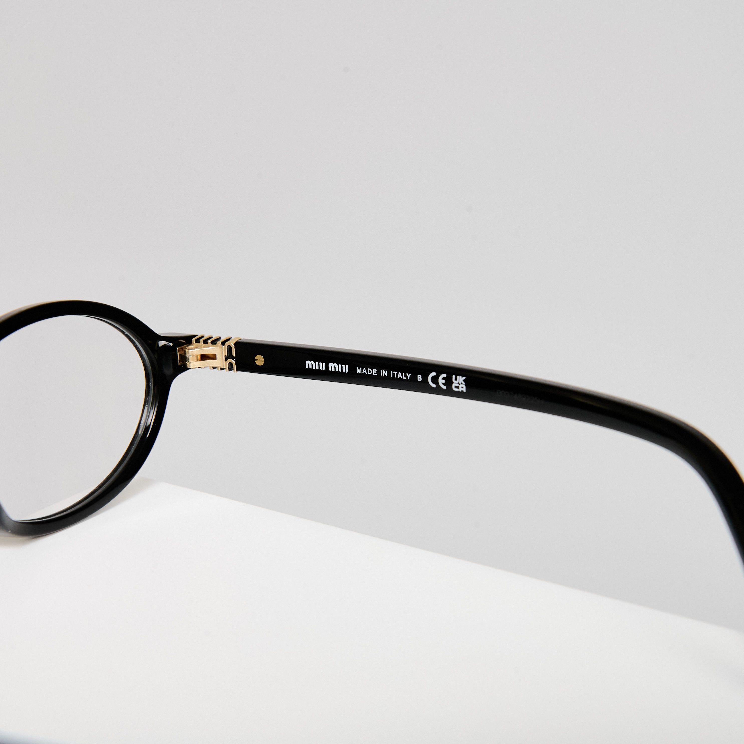 Miu Miu MIU MIU MU 01XV 1AB101 Eyewear BLACK Size ONE SIZE - 4 Thumbnail