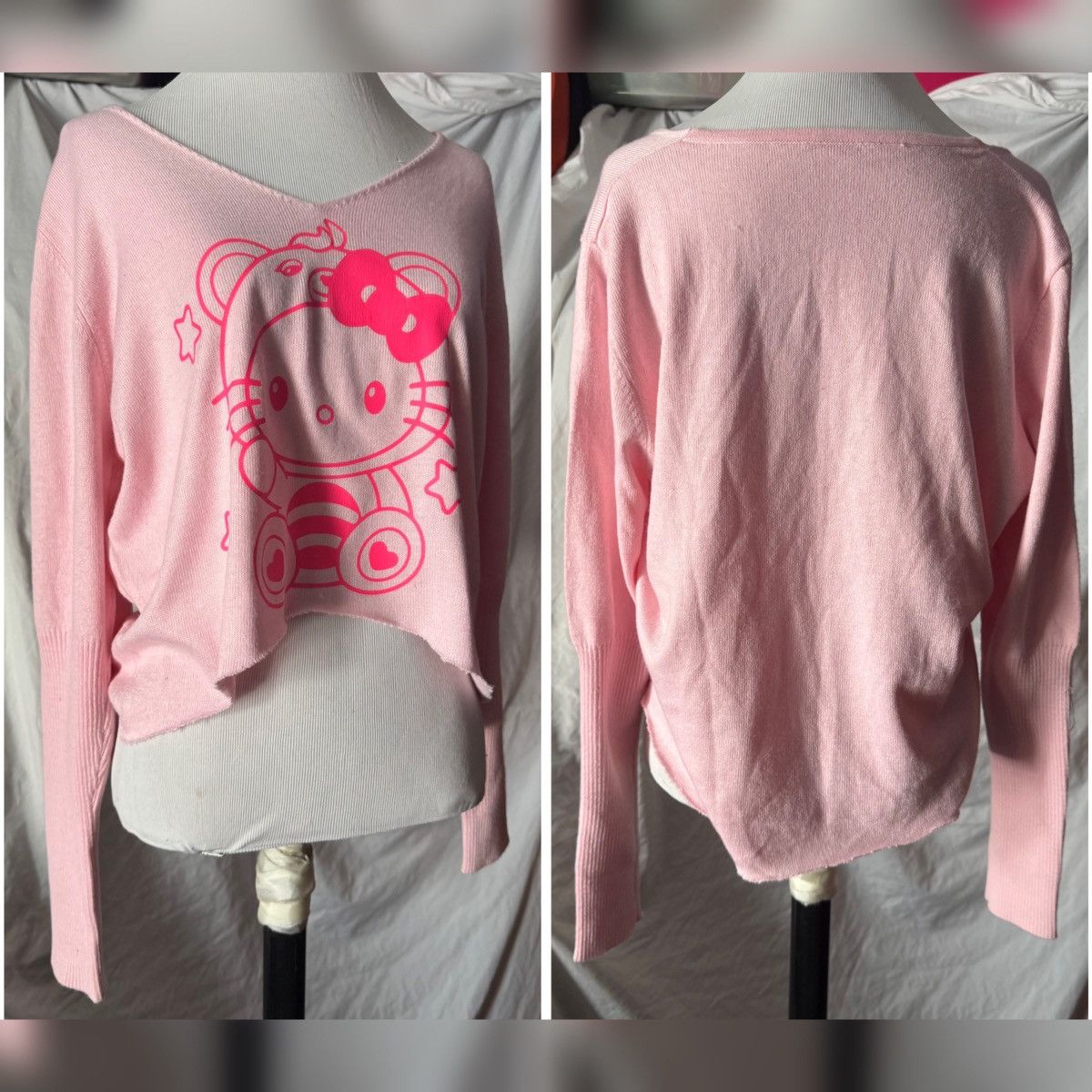 Vintage Carebear X Kitty, Vintage Oversized Cashmere Sweater Size ONE SIZE - 9 Thumbnail
