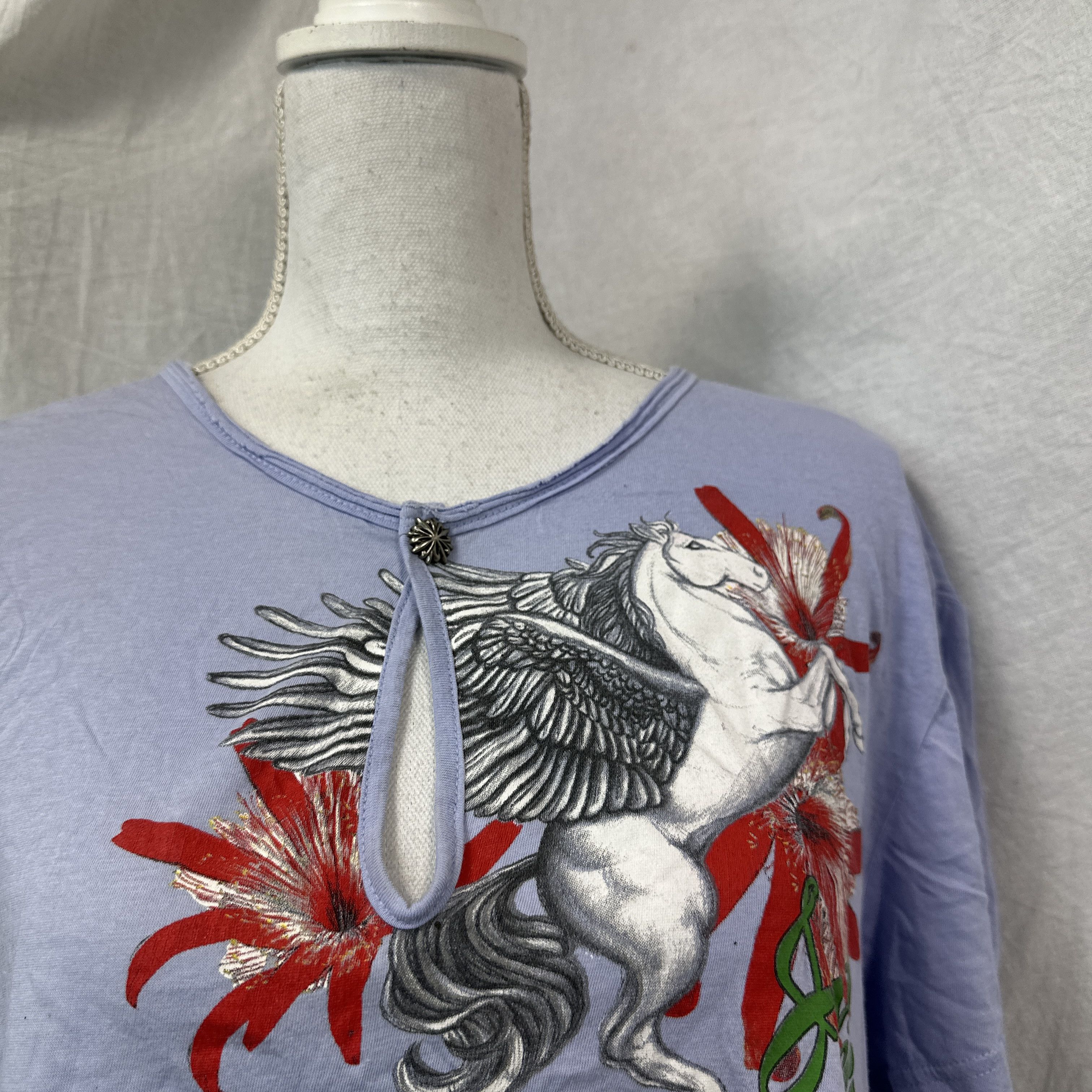 Roberto Cavalli Vintage Roberto Cavalli Cropped Unicorn Top Y2K Size M / US 6-8 / IT 42-44 - 6 Thumbnail