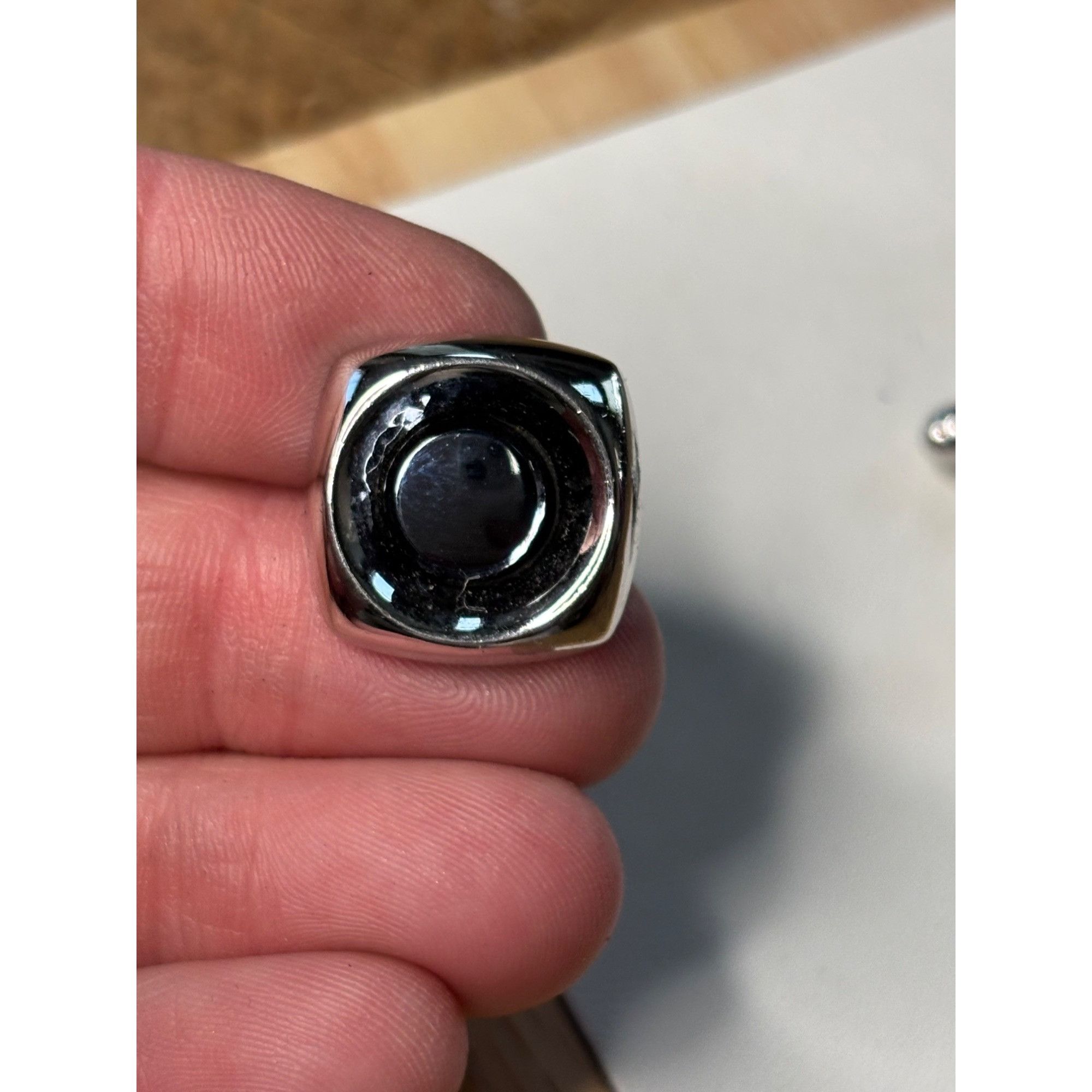 Other Silver & Black Round Cufflinks With Polished Finish & Swivel Size ONE SIZE - 10 Thumbnail
