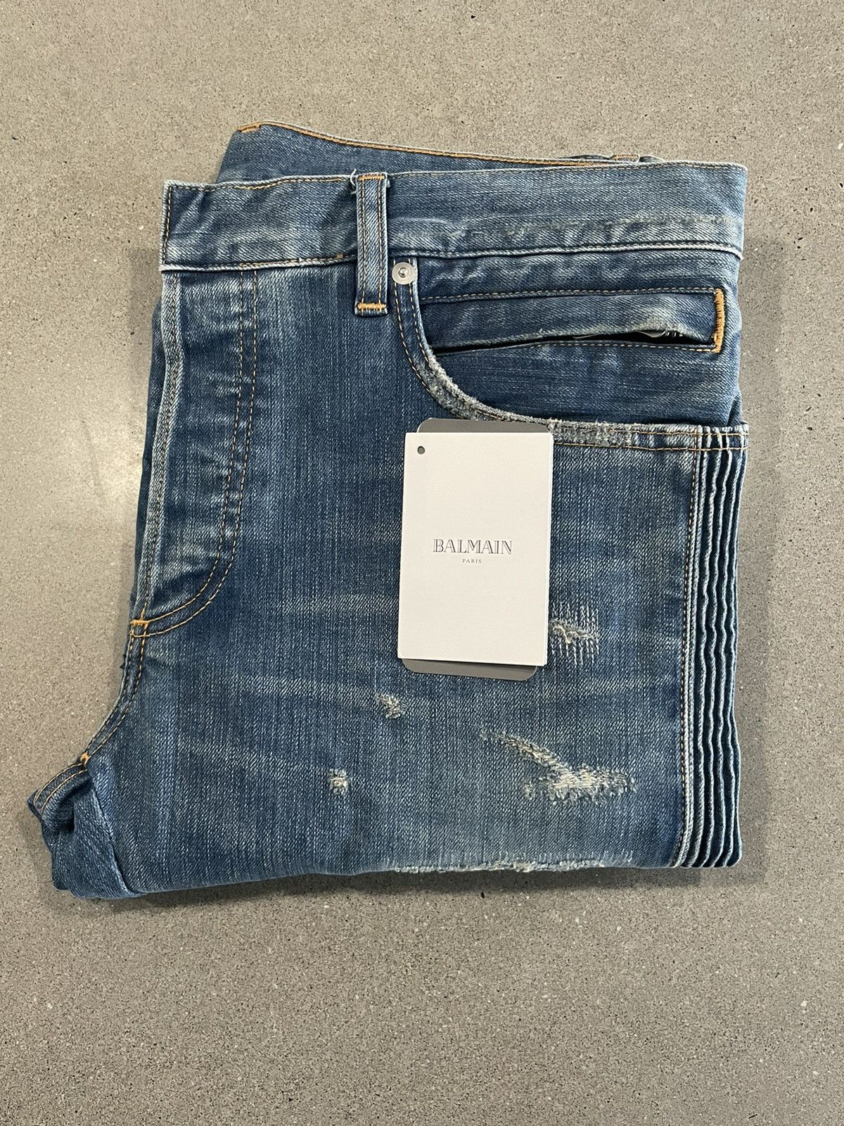 Balmain VERY RARE: S/S 2018 Balmain Destroyed Homme Skinny Jeans Size US 32 / EU 48 - 3 Thumbnail