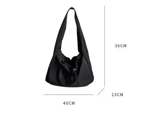 Vintage Oversized baggy black shoulder tote bag Size ONE SIZE - 2 Thumbnail