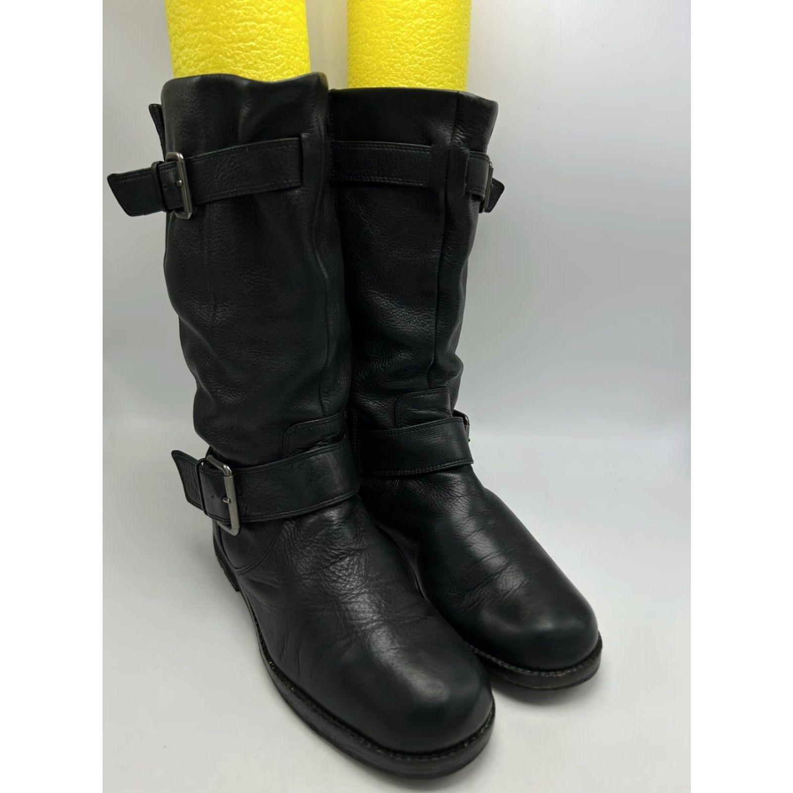 Vintage Gentle Souls Boots Womens 8 M Riding Buckle Moto Black Leather Soft Buttery Read Size US 8 / IT 38 - 3 Thumbnail