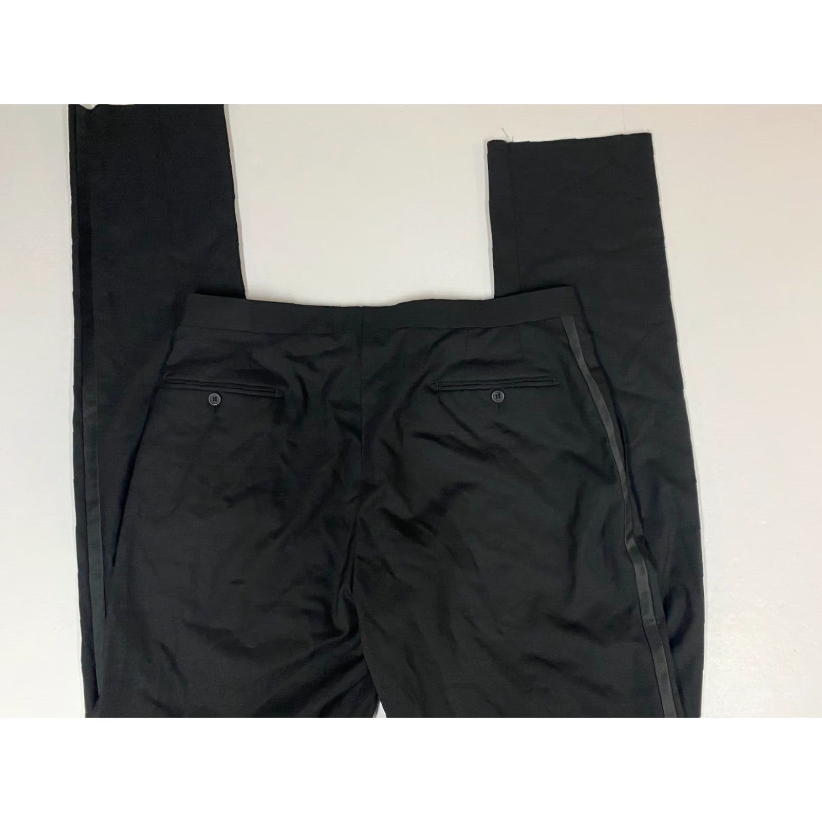 Vintage JB Britches Pants Mens 38x41 Black Cotton Flat Front Zip Straight Dress Pants Regular Mens Size US 38 / EU 54 - 3 Thumbnail