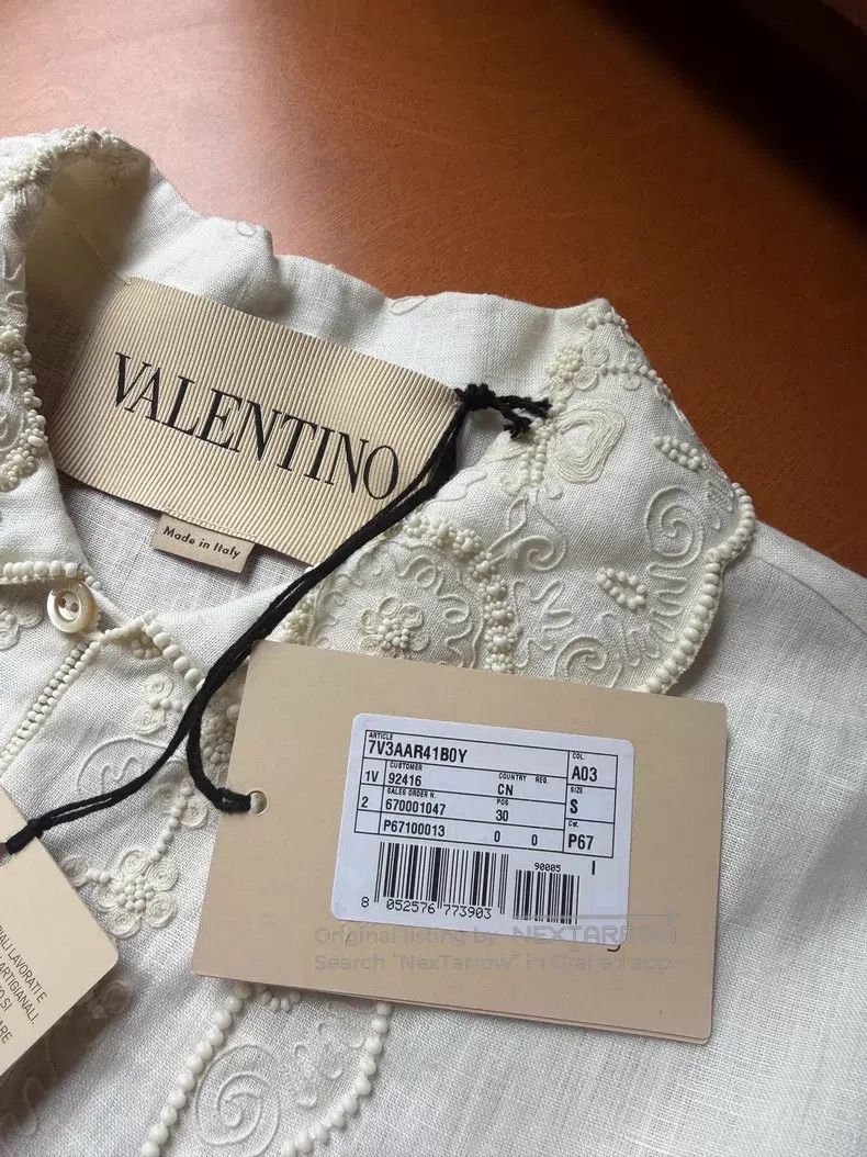 Valentino Valentino Linen embroidered long-sleeved shirt Size S / US 4 / IT 40 - 5 Thumbnail