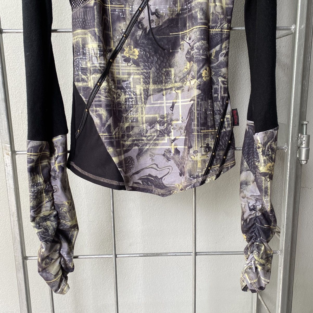Japanese Brand OZZ CROCE Y2K Punk Black Dragon Print Layered Top Size S / US 4 / IT 40 - 18 Thumbnail