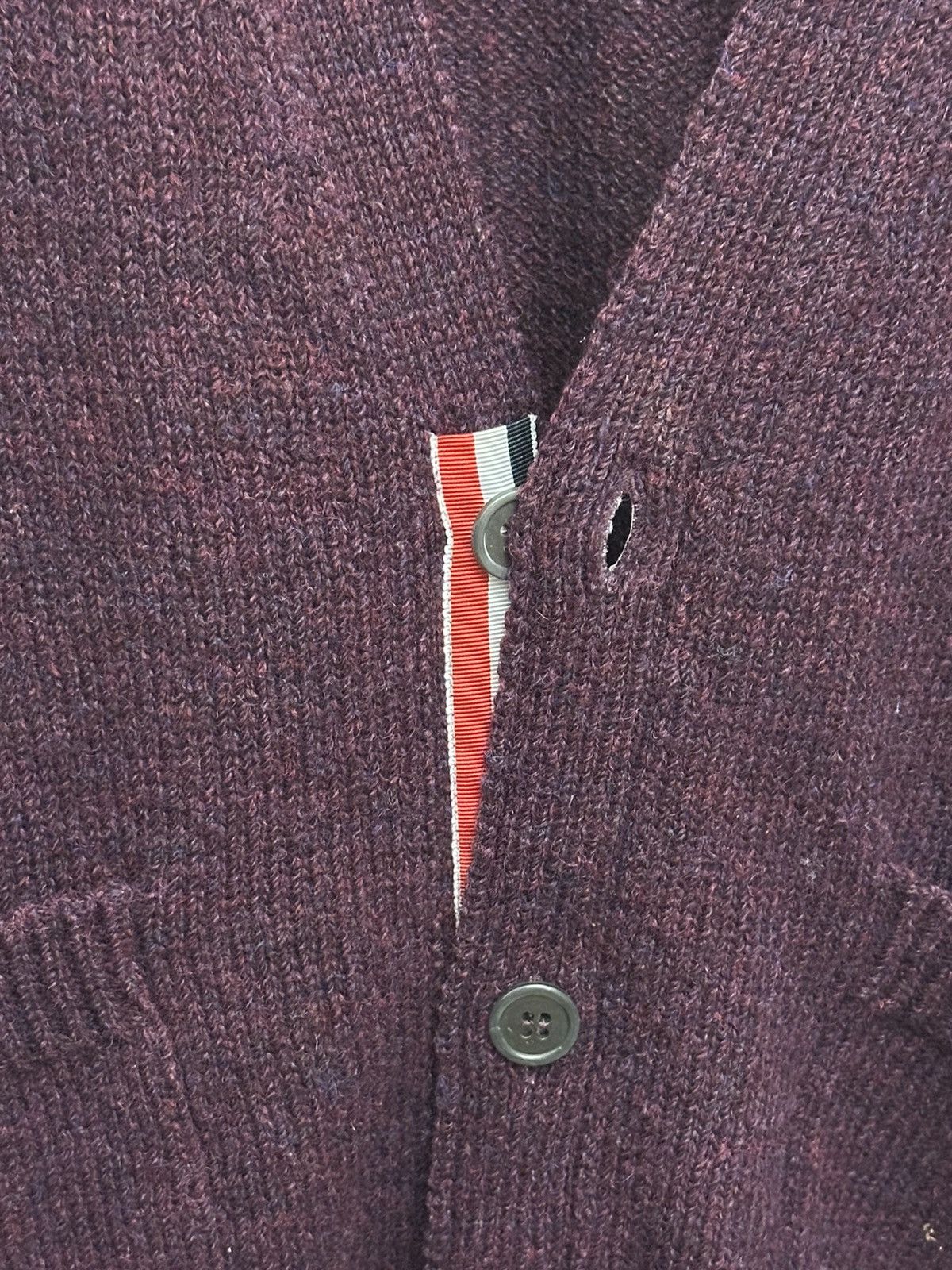 Thom Browne Thom Browne burgundy thick wool cardigan sz 4 Size US XL / EU 56 / 4 - 4 Thumbnail