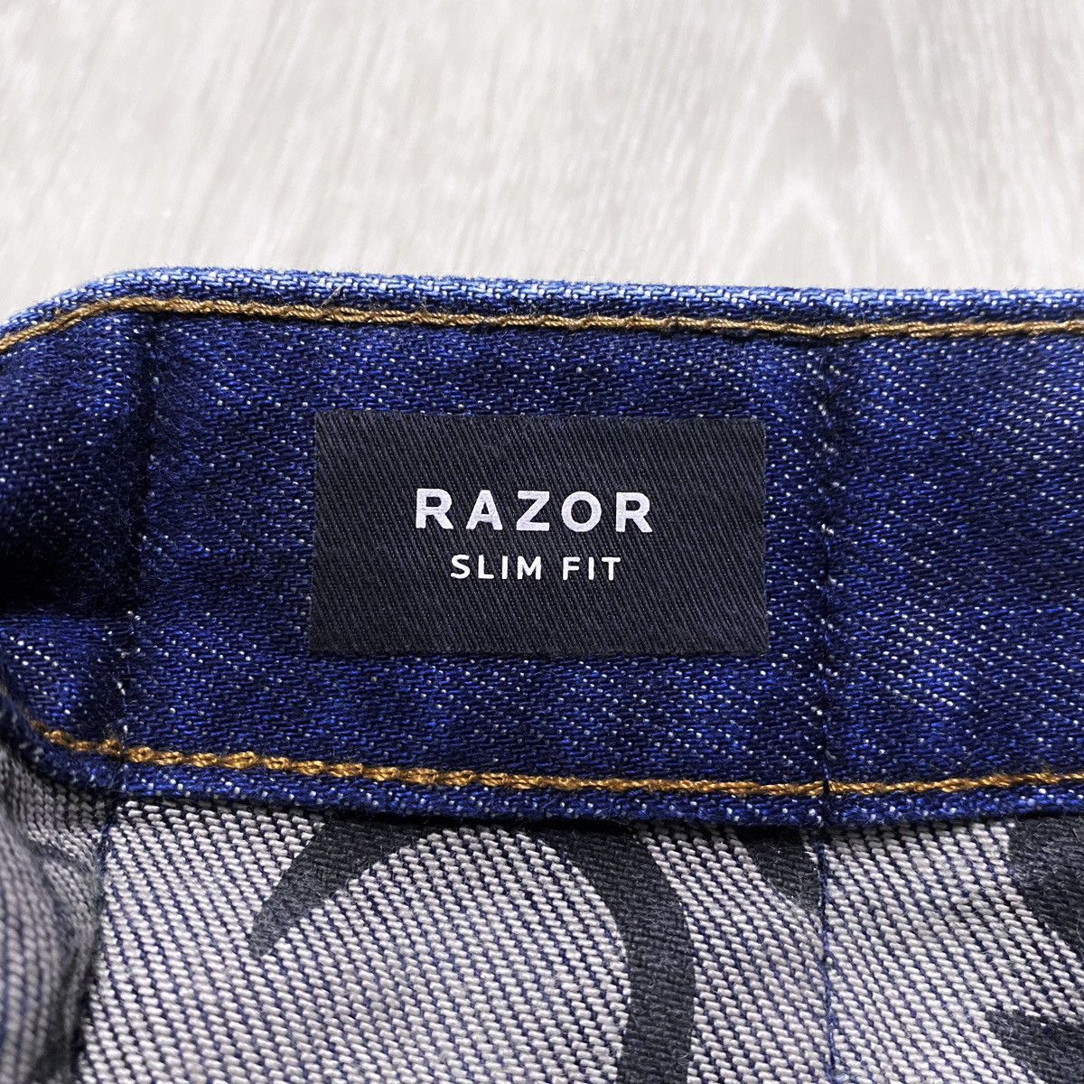 DENHAM Razor Washed Distressed Patchwork Stitched Fringed Torn Size US 30 / EU 46 - 21 Thumbnail