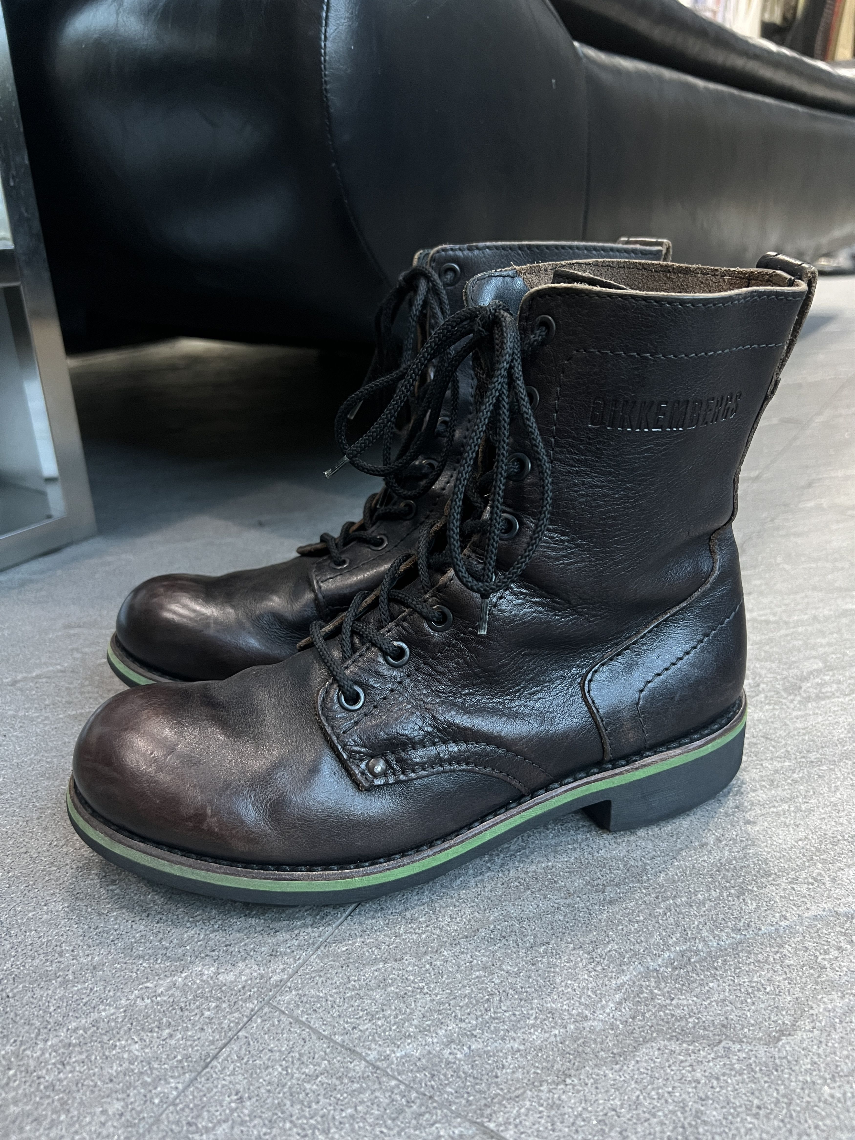 Dirk Bikkembergs Dirk Bikkembergs Leather Combat Boots Green Sole EU 41 Size US 8 / EU 41 - 2 Thumbnail