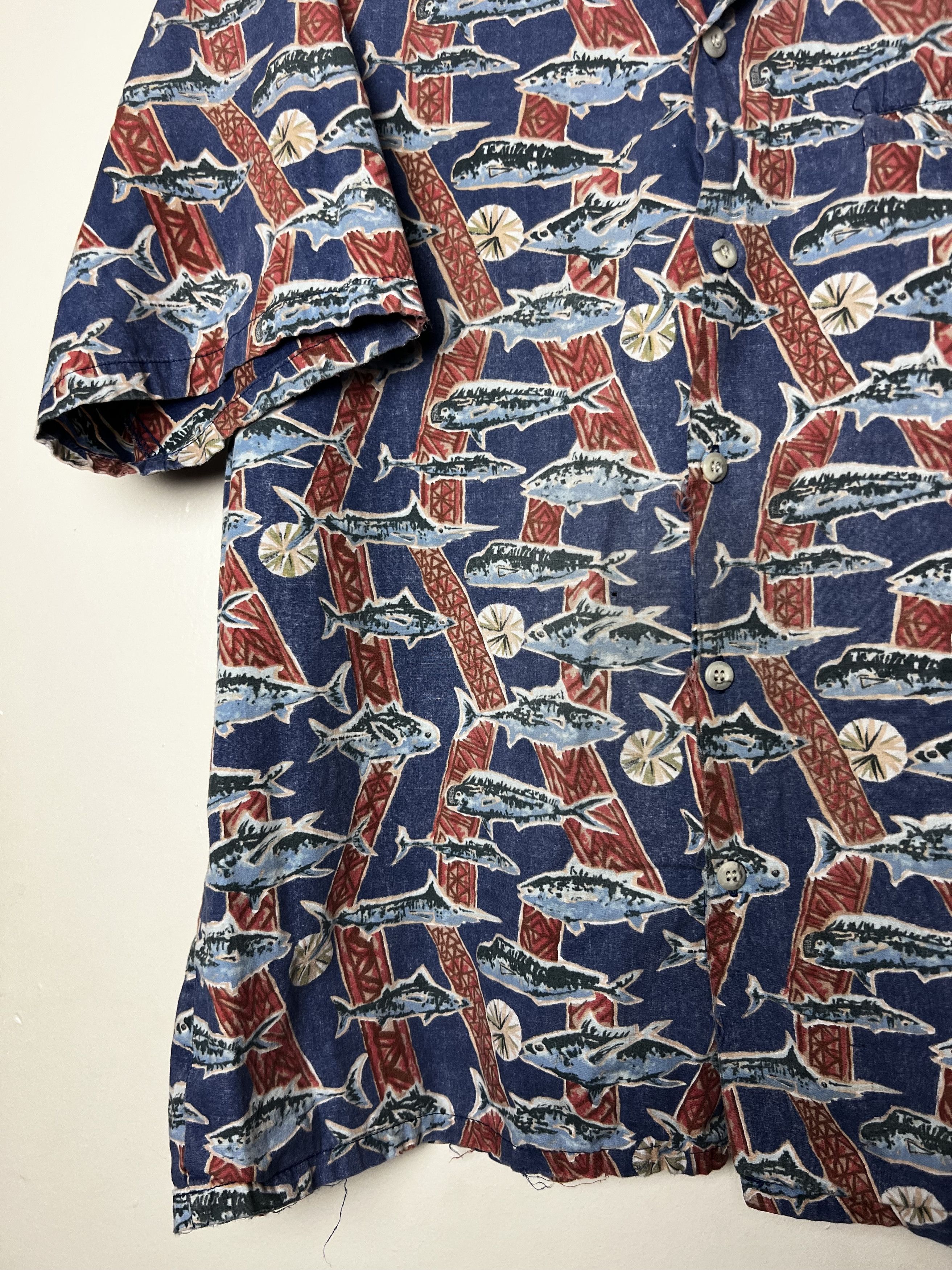 Vintage Vintage 70s Hawaiian Aloha Shirt: Barefoot in Paradise Fish Size US L / EU 52-54 / 3 - 3 Thumbnail