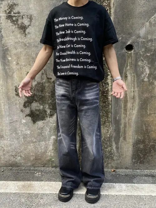 VIBE washed faded baggy cleanfit retro jeans Size US 32 / EU 48 - 6 Thumbnail