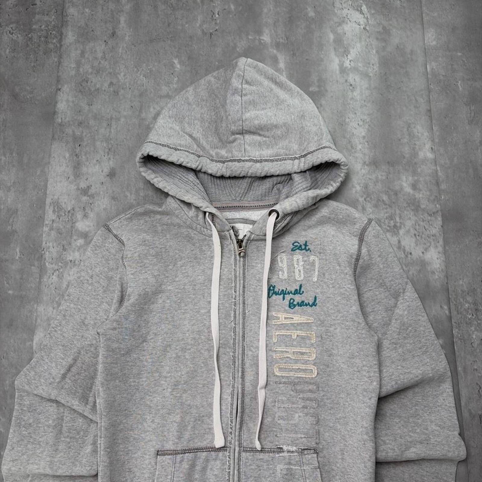 Aeropostale Y2K Aeropostale Grunge Skater Gothic Thermal Zip Up Hoodie Size L / US 10 / IT 46 - 3 Thumbnail