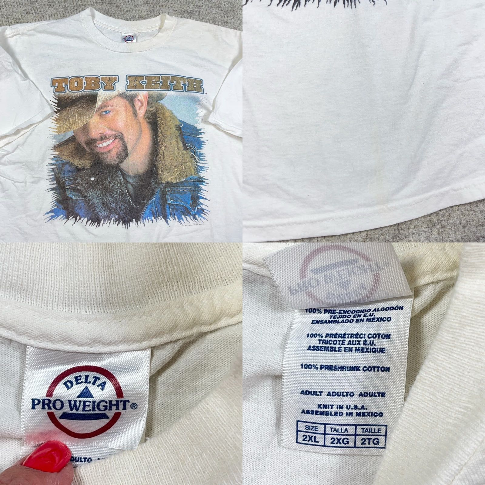 Delta VINTAGE Toby Keith Shirt Men 2XL White Band Tee 2000s Y2K Hookin Up Logo Graphic Print Casual T-Shirt Ladies? Size US XXL / EU 58 / 5 - 8 Thumbnail