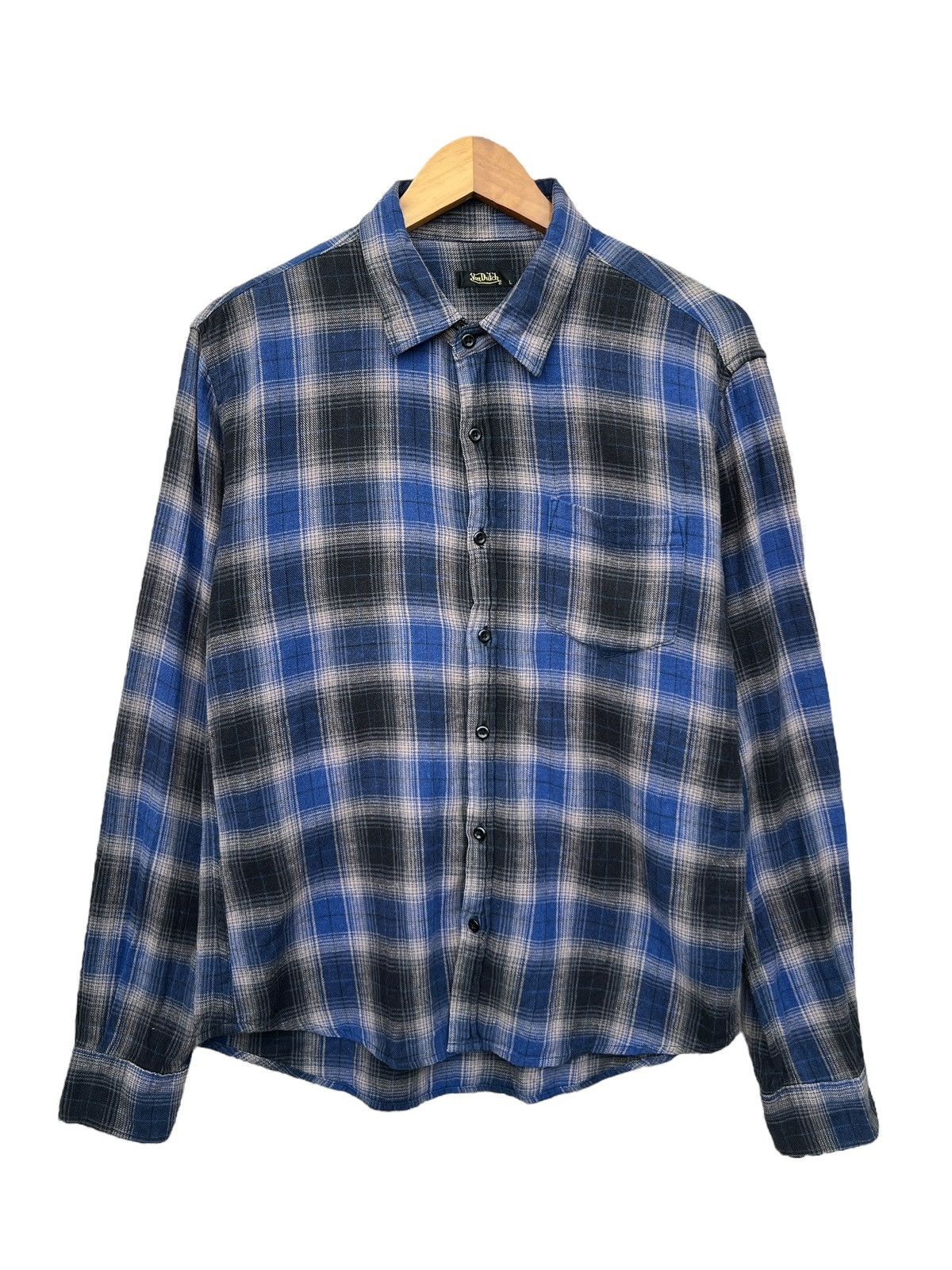 Von Dutch Von Dutch Blue Flannel Shirt Size US M / EU 48-50 / 2 - 1 Thumbnail