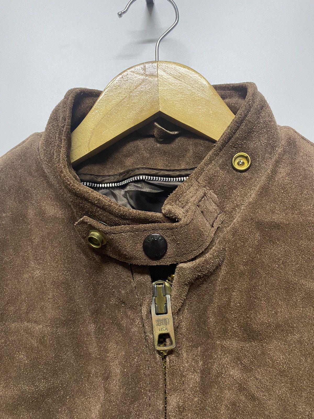 Schott Vtg Schott Leather Riders Trucker Jacket Suede Size 38 Brown Size US XL / EU 56 / 4 - 15 Thumbnail