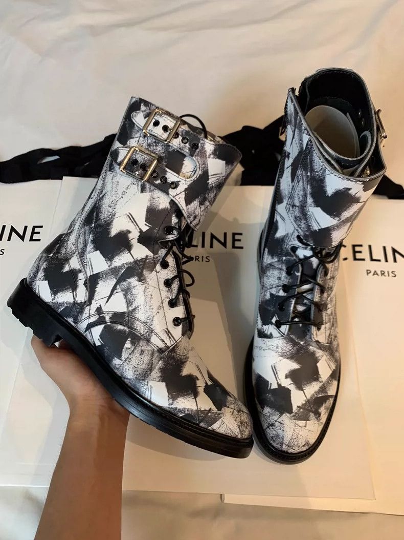Celine Celine Printed Tower Buckle Military Boots Size US 9 / EU 42 - 1 Thumbnail