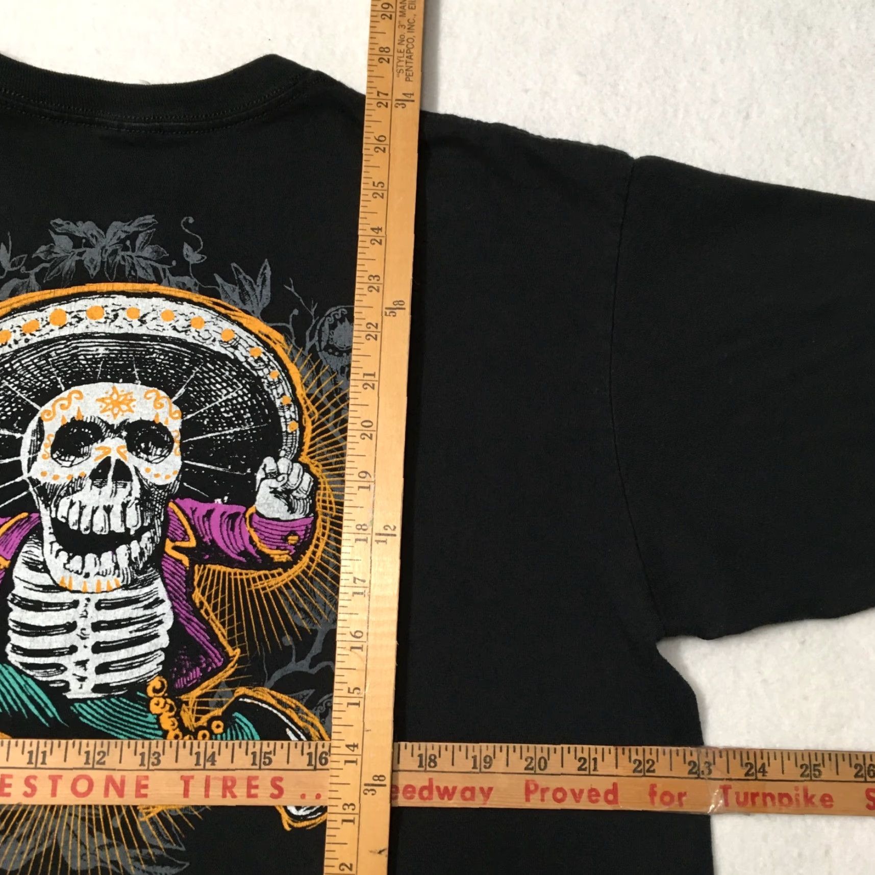 Vintage VINTAGE Yazbek T-Shirt Men Black XL Crew Neck Short Sleeve Graphic Sword Skeleton Los Cabos Size US XL / EU 56 / 4 - 3 Thumbnail