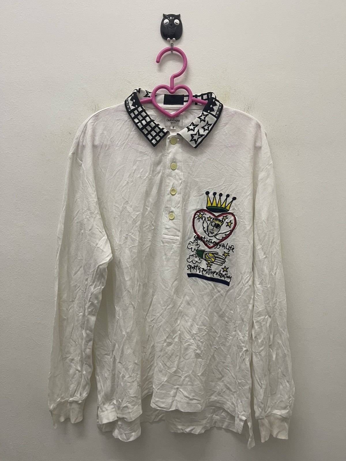 Jean Charles De Castelbajac Rare Vintage JEAN CHARLES DE CASTELBAJAC White Polo Size US M / EU 48-50 / 2 - 1 Thumbnail