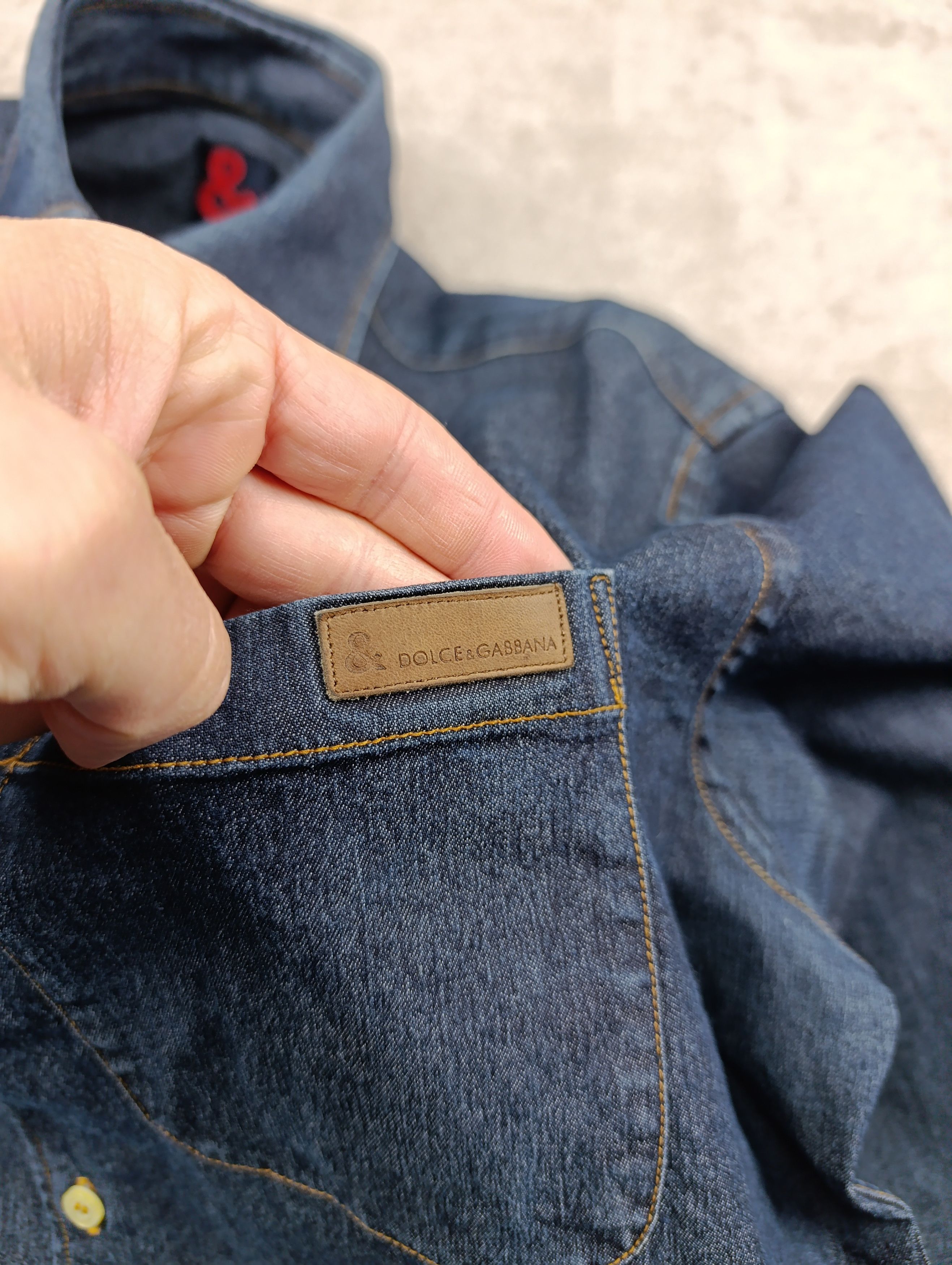 Dolce & Gabbana Dolce Gabbana Mens Denim Stretch Shirt Size 52 Size US L / EU 52-54 / 3 - 3 Thumbnail