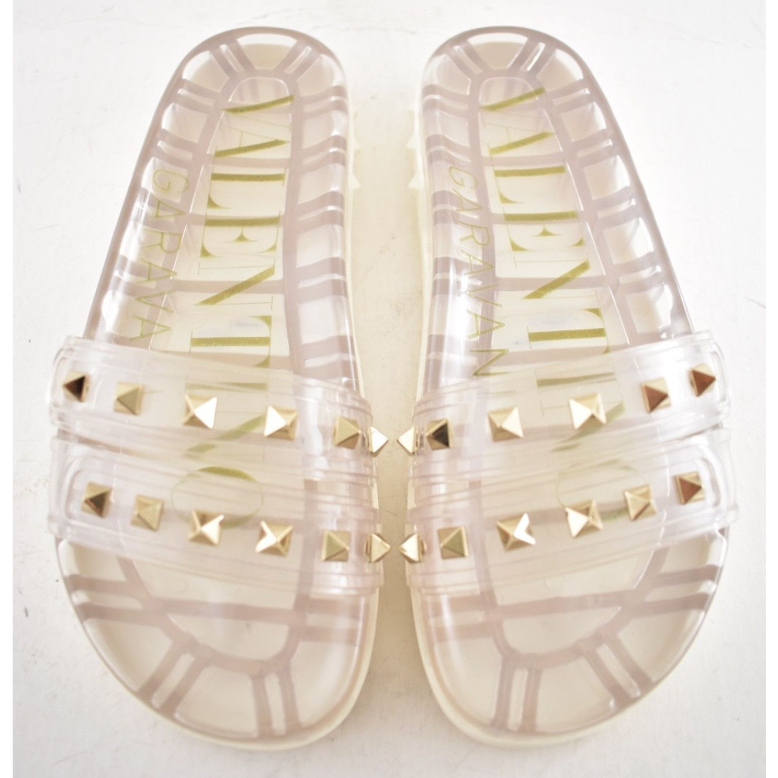 Valentino Valentino Rockstud Clear Rubber Strap Flat Slide Flip Flop Size US 5 / IT 35 - 7 Thumbnail