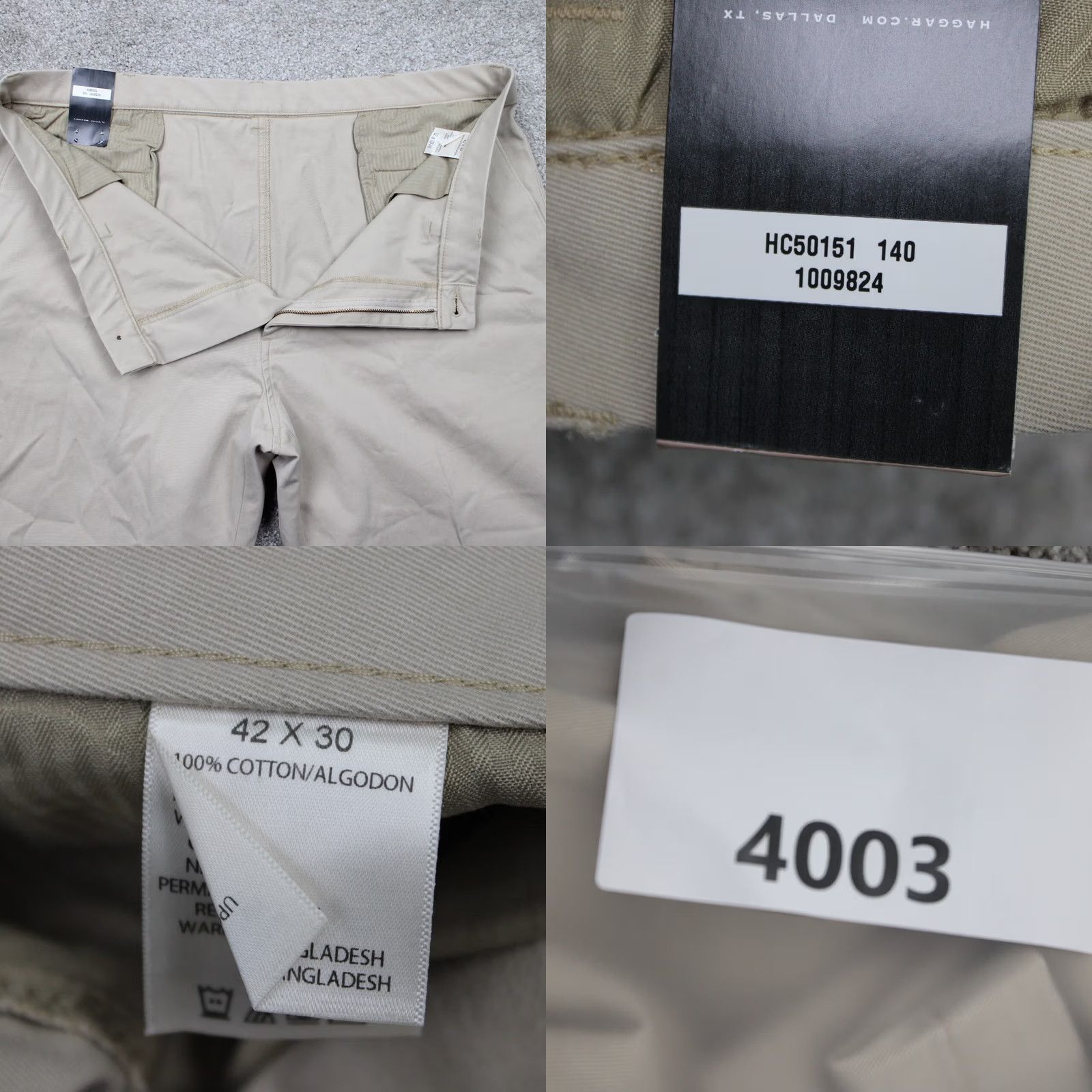 Haggar Haggar Pants Chino Mens 42x30 Beige Classic Fit NWT Work 2 Weekend Iron-Free Front Flat 30 Inseam Size US 42 / EU 58 - 9 Thumbnail