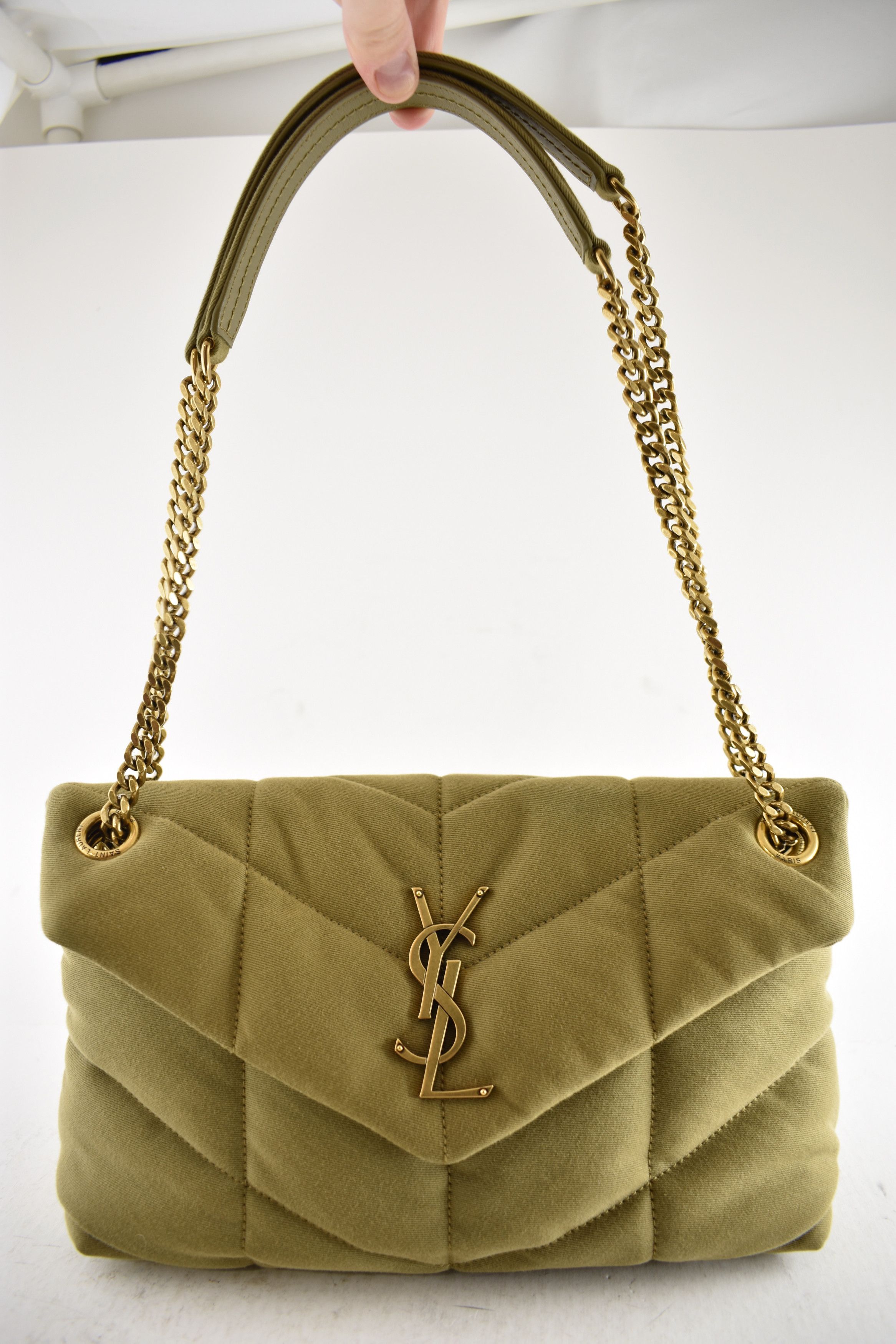 Saint Laurent Paris Saint Laurent Small Puffer Chain Fir Gold YSL Crossbody Bag Size ONE SIZE - 3 Thumbnail
