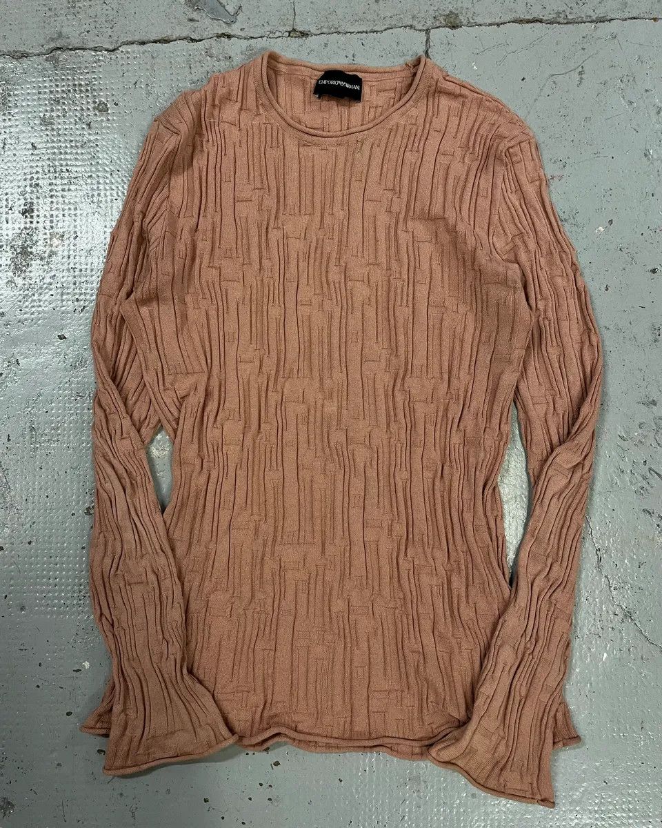 Emporio Armani AW2021 Emporio Armani Pink Textured Sweater Size US S / EU 44-46 / 1 - 4 Thumbnail