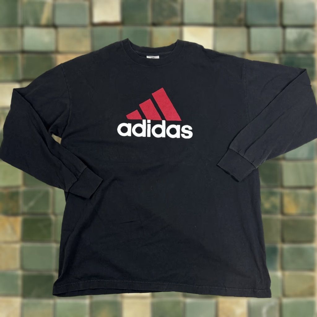 Adidas Adidas Made In USA Long Sleeve T Shirt Men’s XL Black Striped Logo USA Big Logo Stripes Mens XL Size US XL / EU 56 / 4 - 1 Thumbnail