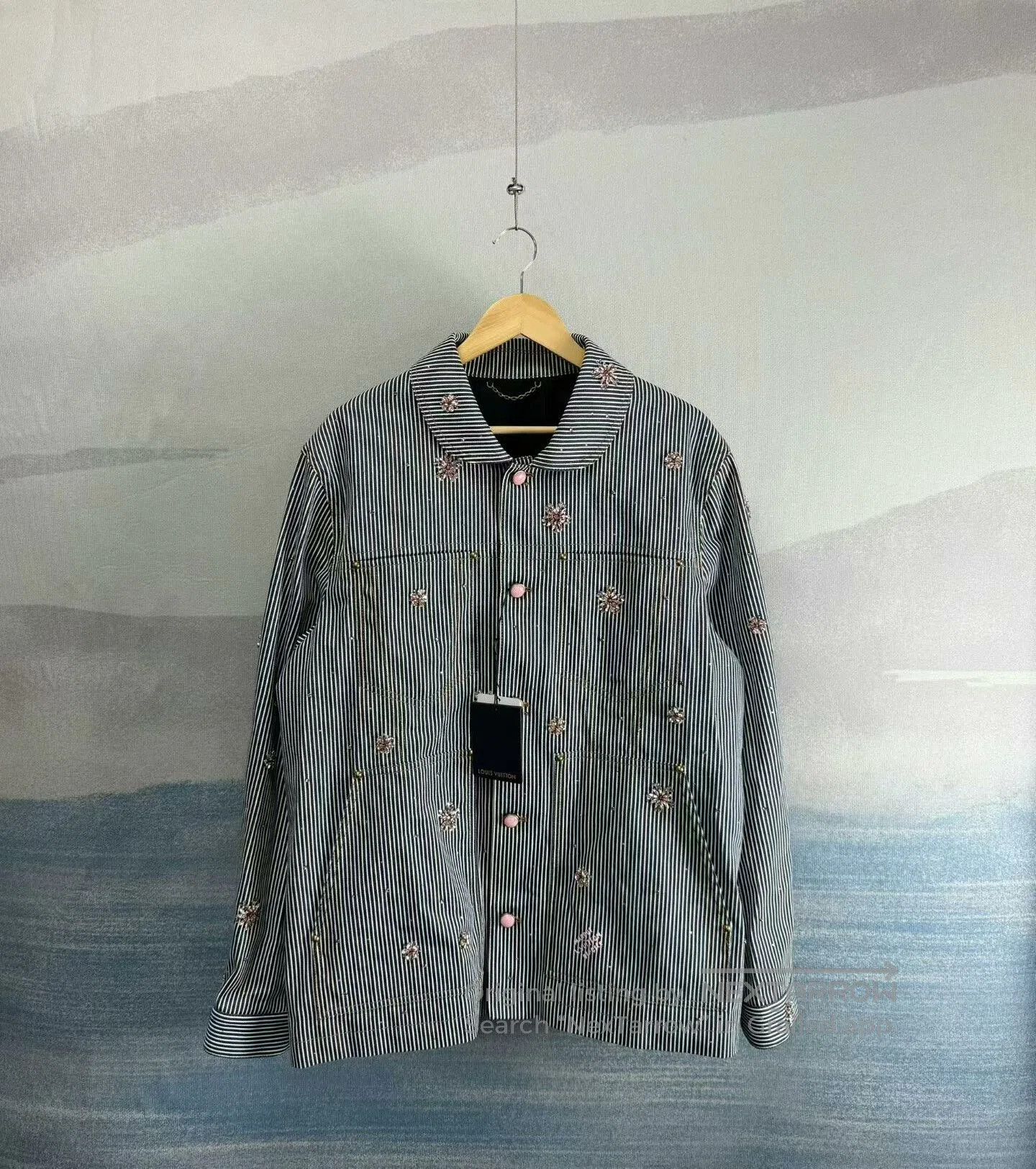 Louis Vuitton louis vuitton striped embroidered denim jacket. Size US L / EU 52-54 / 3 - 1 Thumbnail