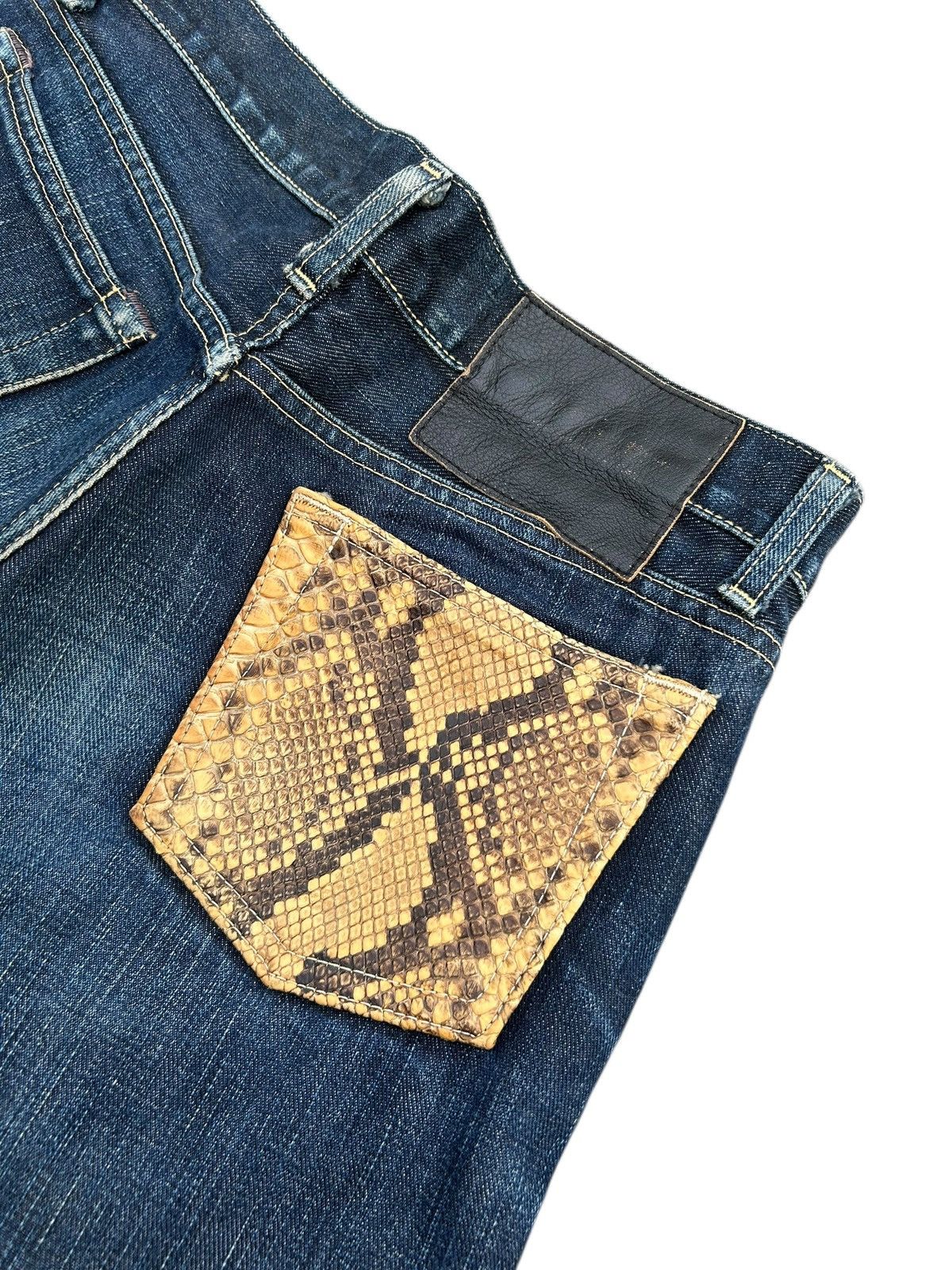 Kapital Vintage Tokyo Jeans Handcraft Snake Skin Pocket Denim Jeans Size US 30 / EU 46 - 5 Thumbnail