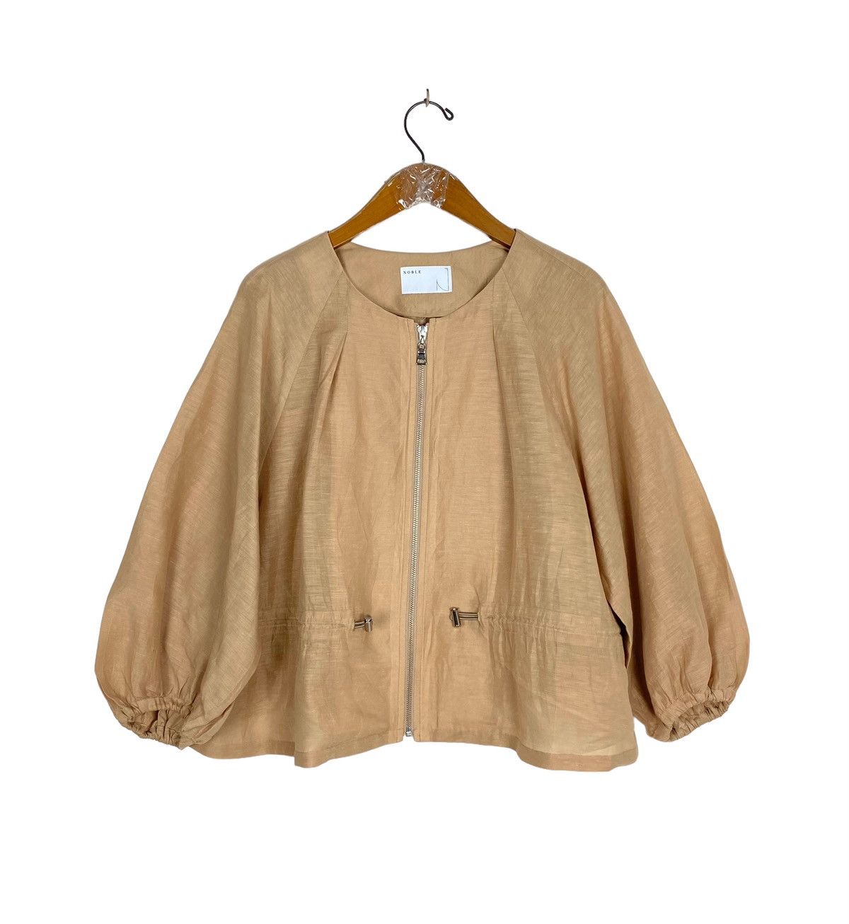 Japanese Brand Rare‼️ Vintage Noble Linen Jacket Blouson Zip Up Made Japan Size M / US 6-8 / IT 42-44 - 1 Thumbnail
