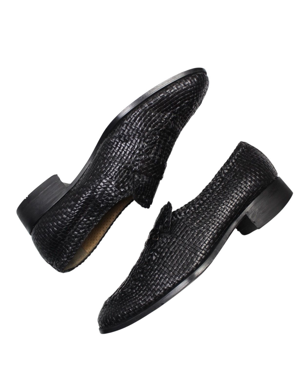 Balenciaga 2000S BALENCIAGA BLACK WOVEN LEATHER LOAFERS Size US 7.5 / EU 40-41 - 2 Thumbnail