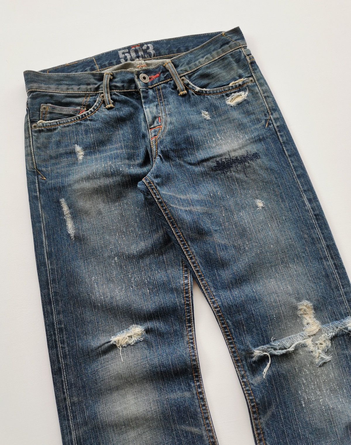 Edwin Rude Miss Edwin Japan 503 Distressed Denim Shorts Size 30" / US 8 / IT 44 - 4 Thumbnail