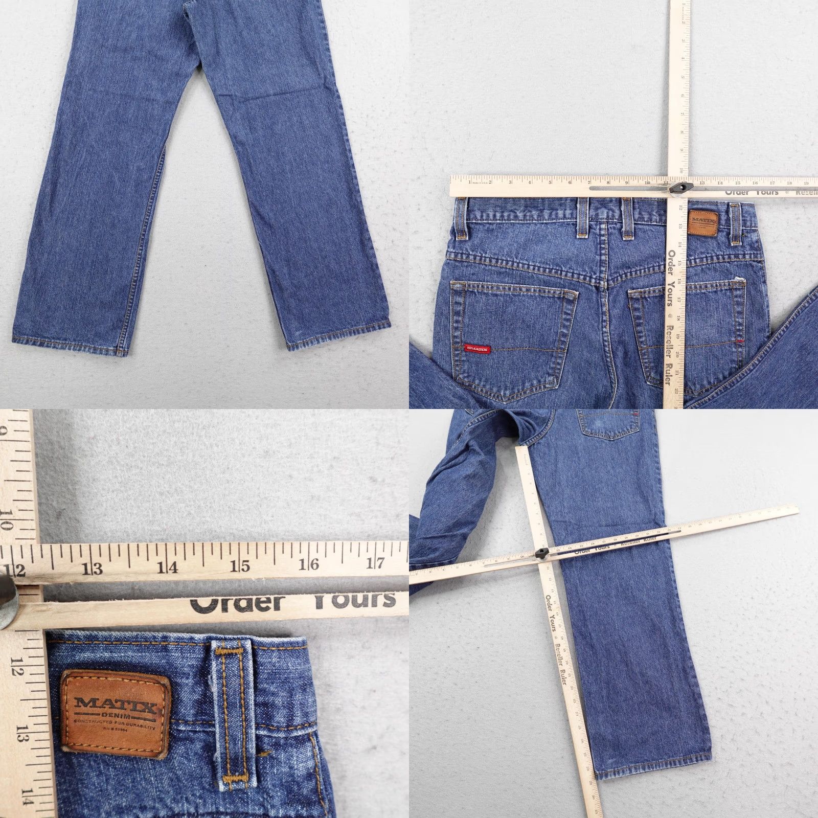 Denime VINTAGE Matix Jeans Mens 34x29 Blue Denim Button Fly Baggy Loose 90s USA Shirt? Size US 34 / EU 50 - 8 Thumbnail