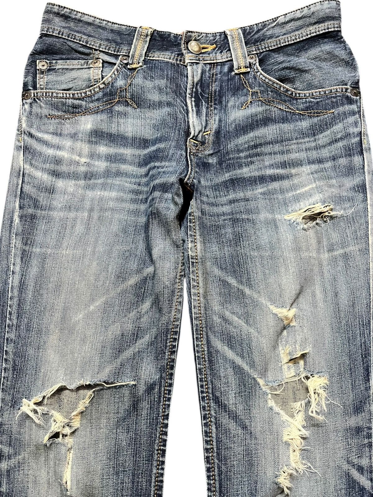 Edwin Vintage Edwin XV Flare Ripped Distressed Denim Size US 32 / EU 48 - 2 Thumbnail