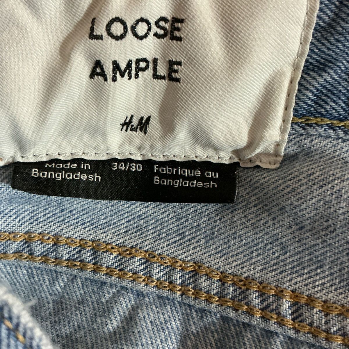 H&M H&M Loose Ample Jeans Men’s 34x30 Light Wash Straight Leg Size US 34 / EU 50 - 5 Thumbnail
