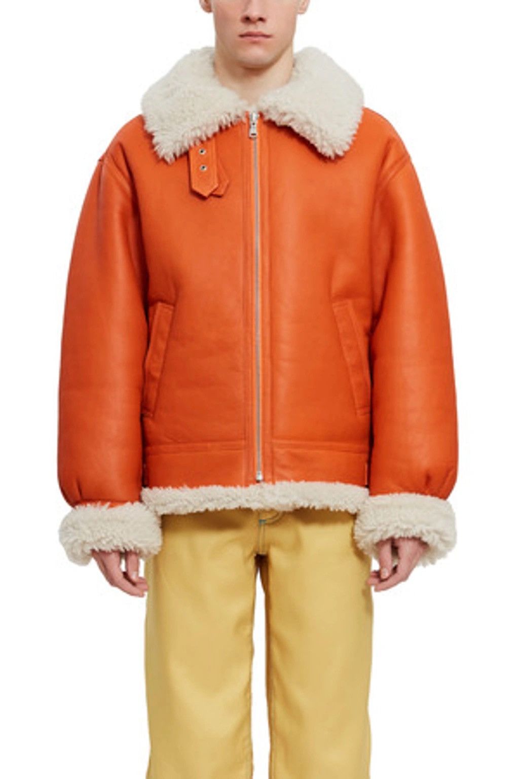 Opening Ceremony Opening Ceremony Orange Shearling Leather Flight Jacket L Size US L / EU 52-54 / 3 - 1 Thumbnail