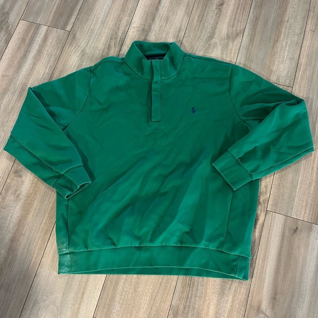 Polo Ralph Lauren Polo Ralph Lauren Green Performance Quarterzip Sweater Men X Size US XL / EU 56 / 4 - 1 Thumbnail