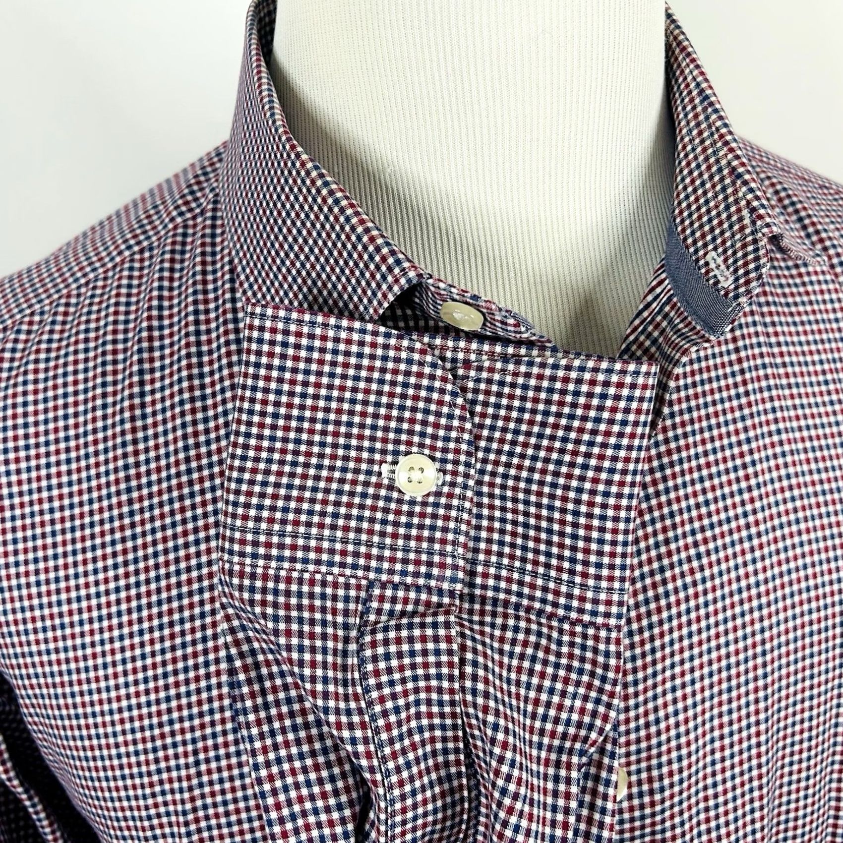Charles Tyrwhitt Charles Tyrwhitt 18 35 Classic Fit Dress Shirt Plaid Cotton Red White Blue Multicolor Mens Professional Business Shirt Size 48R - 4 Thumbnail