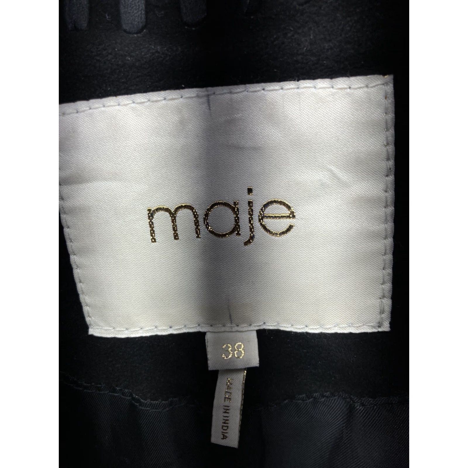 Maje Maje Lamb Leather Jacket Women Size 38 Black Fringe Western Rodeo Rockabilly Jacket Size XS / US 0-2 / IT 36-38 - 6 Thumbnail