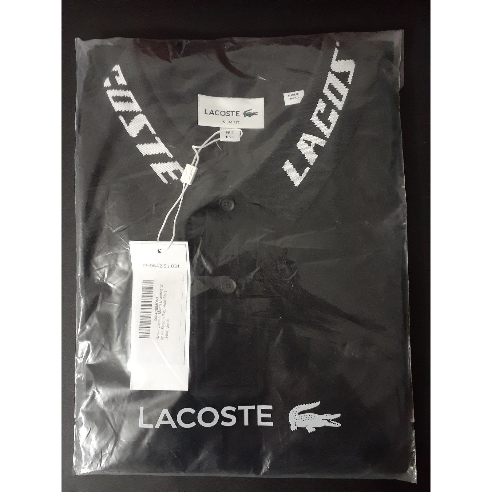 Lacoste Lacoste Men's Sport Branded Slim Fit Stretch Polo Black S Size US S / EU 44-46 / 1 - 2 Thumbnail