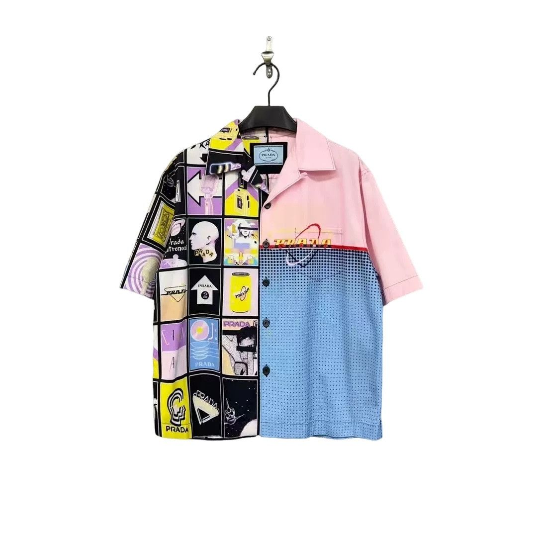 Prada Prada Graphic Patchwork Short Sleeve Shirt S Size US S / EU 44-46 / 1 - 1 Thumbnail