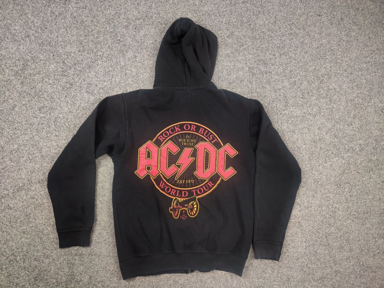 Band Tees AC/DC Vintage Merch Rock Of Bust Faded Bag Logo Zip Hoodie Size US S / EU 44-46 / 1 - 10 Thumbnail