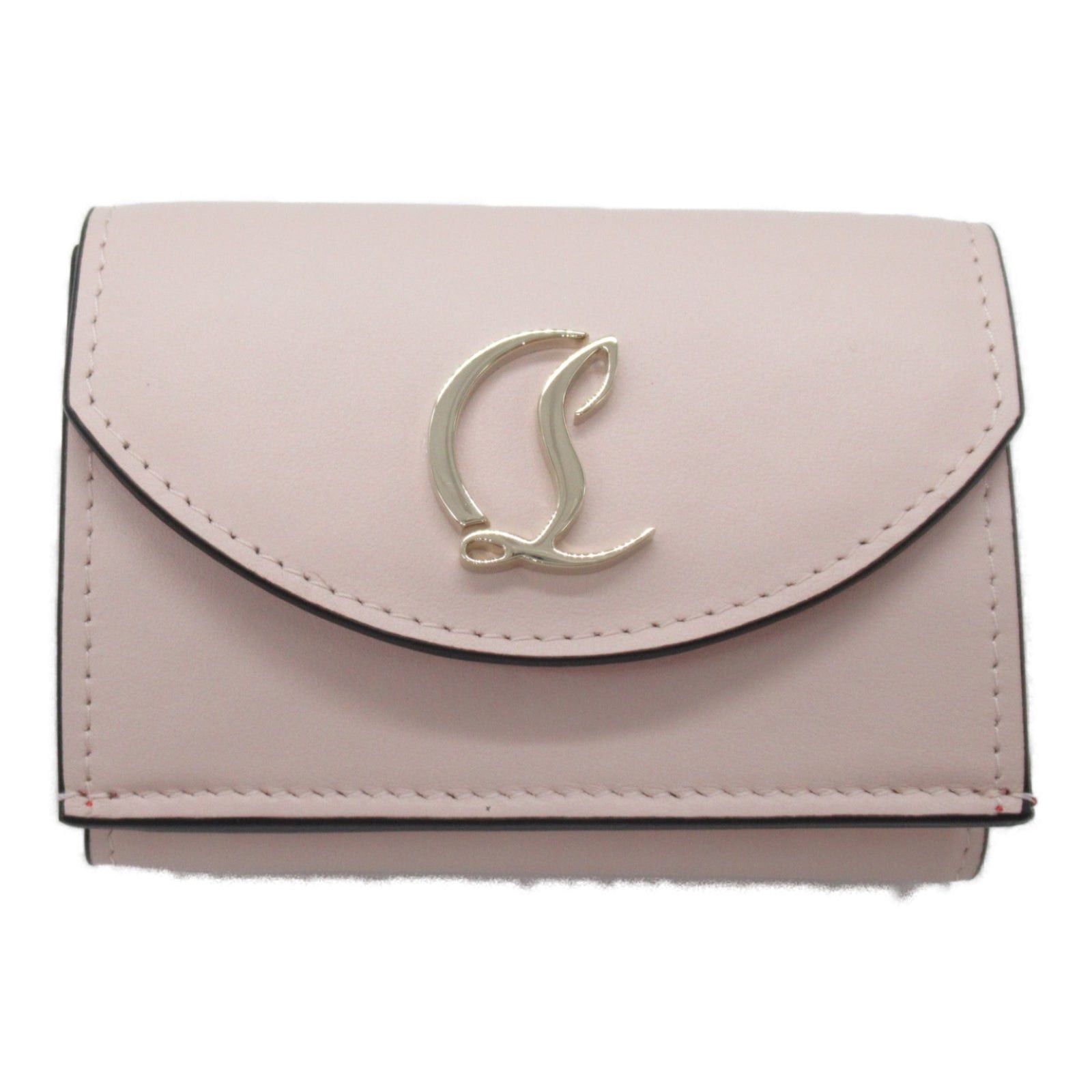 Christian Louboutin Christian Louboutin Trifold Wallet Leather Pink Leche/Gold Size ONE SIZE - 1 Thumbnail