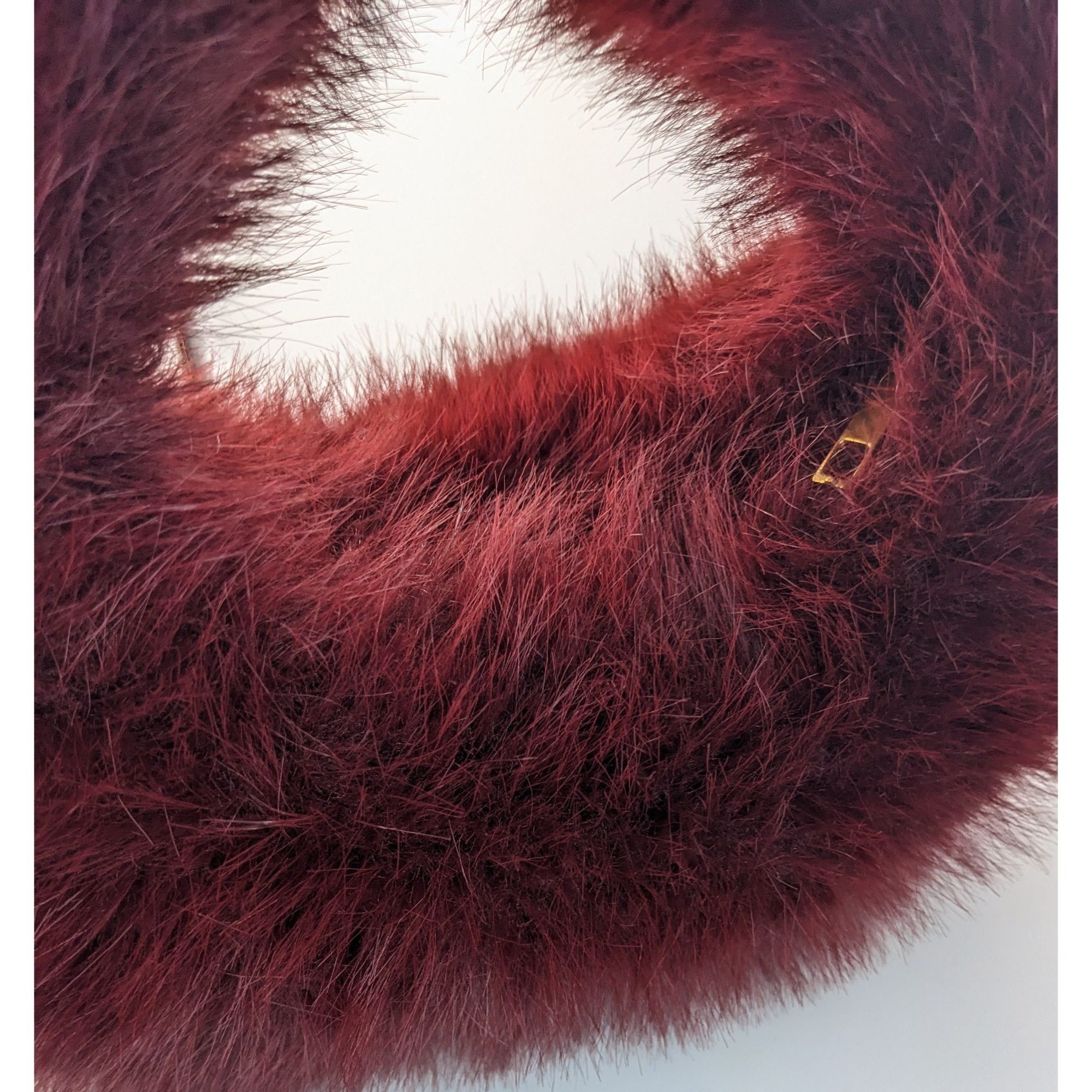 Other Faux Fur Burgundy Plush Handbag Size ONE SIZE - 8 Thumbnail
