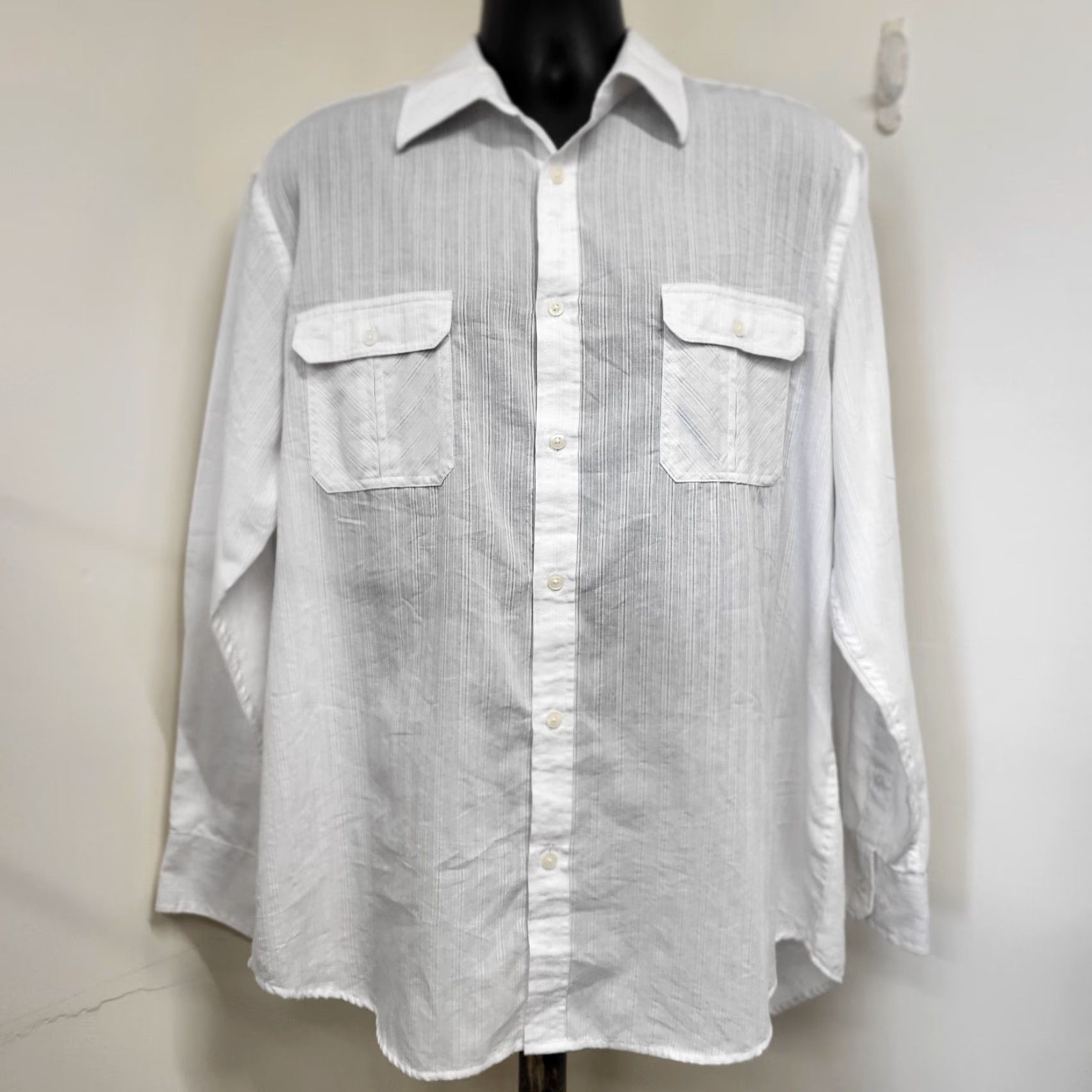 Alfani Alfani Dress Shirt Mens XL Button Up Pocket Long Sleeve Regular Formal Wear Size 46R - 2 Thumbnail