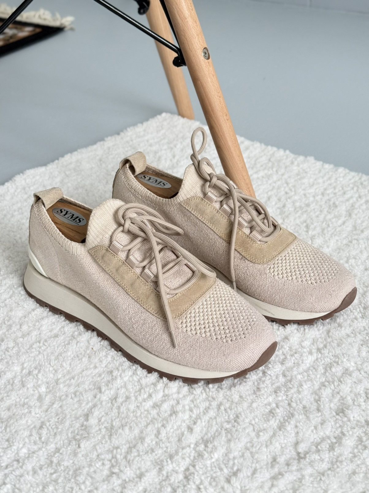 Brunello Cucinelli Brunello Cucinelli Men's Melange Knit Runner Beige Sneakers Size US 9 / EU 42 - 1 Thumbnail
