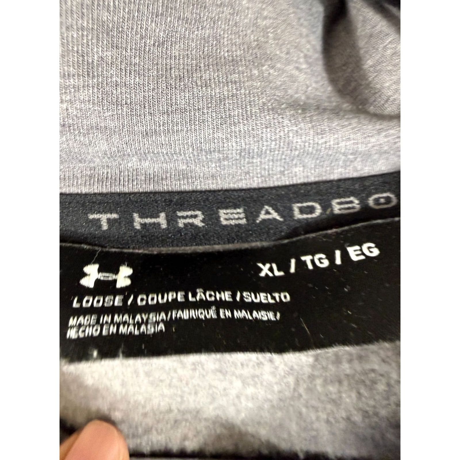 Under Armour Under Armour Hoodie Mens XL Gray Loose Threadborne Kangaroo Pocket Logo Breathable Pockets Pullover - 3.0 Size US XL / EU 56 / 4 - 7 Thumbnail
